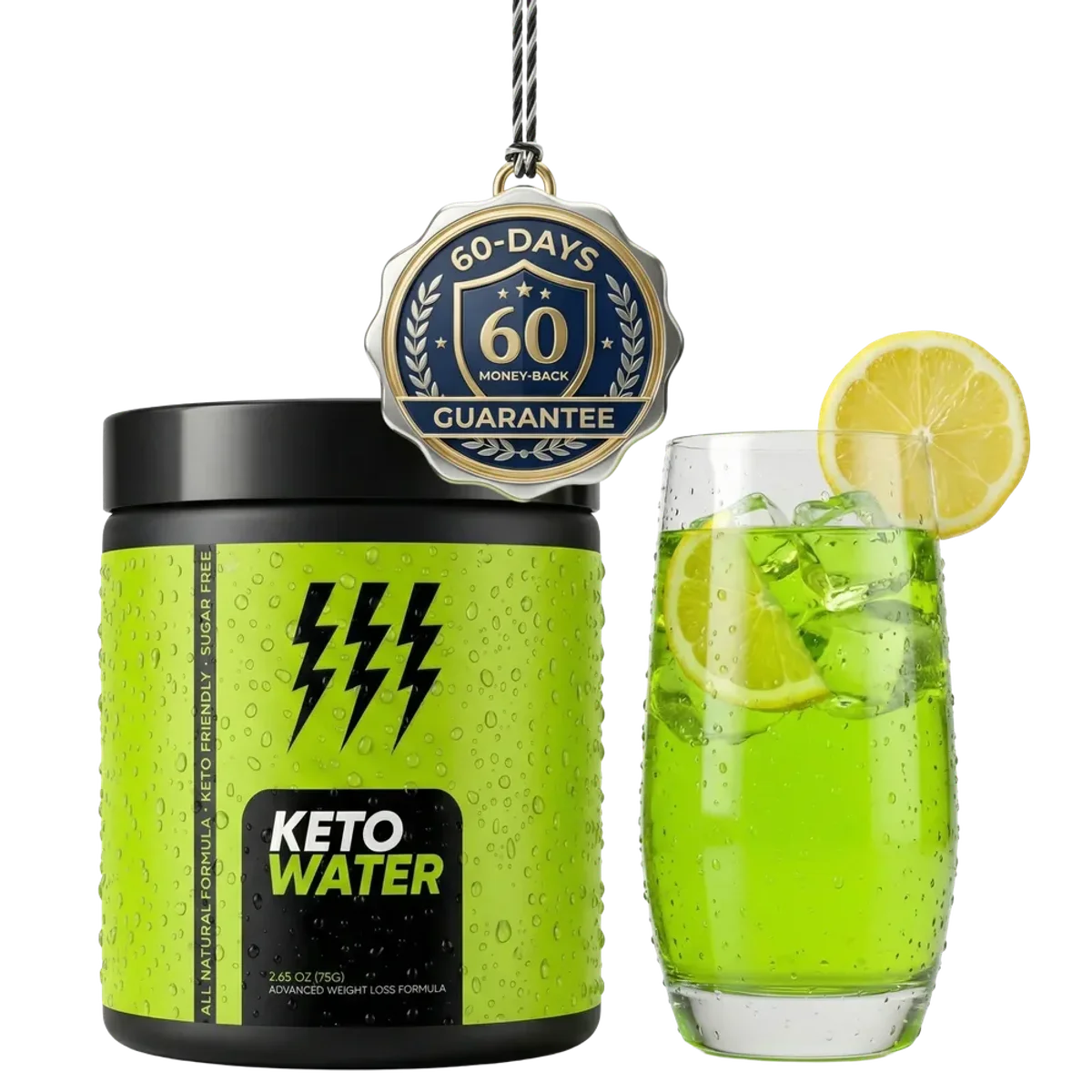 KetoWater Weight Management Supplement Bottle (Front Label)